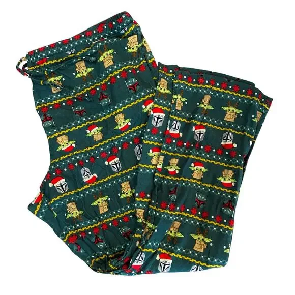 Hanna Andersson Baby Yoda‎ Pants Mandalorian Women's Size 2XL Chrsitmas Pajamas - Picture 6 of 7